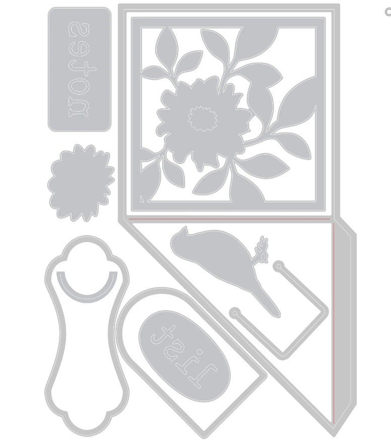 TROQUEL THINLITS BOLSILLO FLORAL Y SUJETAPAPELES EILEEN HULL SIZZIX (10 PCS)