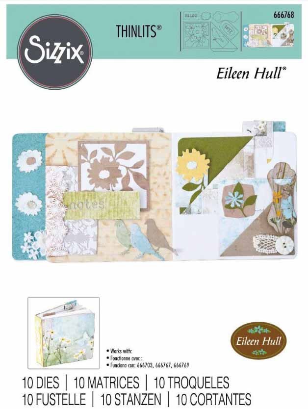 TROQUEL THINLITS BOLSILLO FLORAL Y SUJETAPAPELES EILEEN HULL SIZZIX (10 PCS)