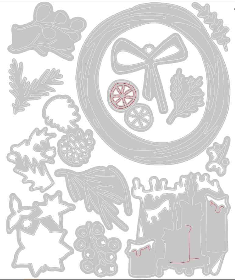 TROQUEL THINLITS CORONA FESTIVA TIM HOLTZ SIZZIX (14 PCS)