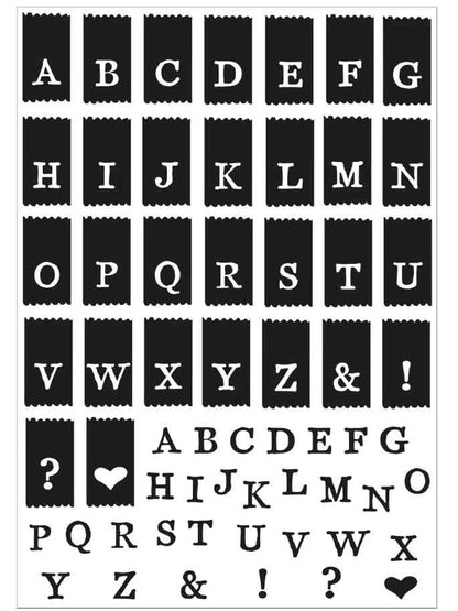 SELLOS Y TROQUELES MINI ALFABETO SIZZIX (70 PCS)