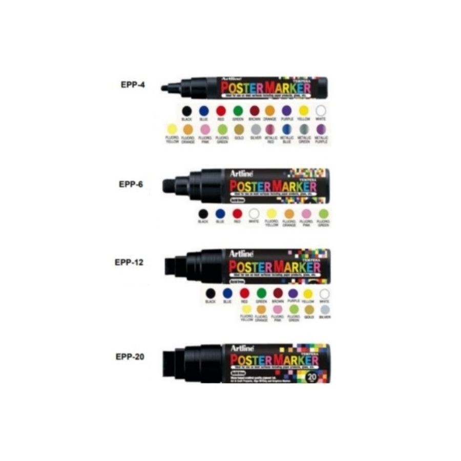 MARCADOR DE TEMPERA POSTER MARKER 12MM NEGRO EPP-12