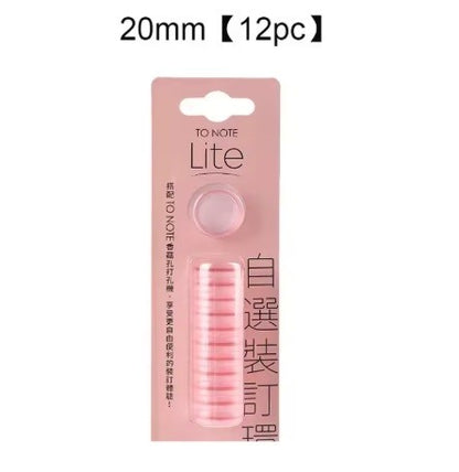 DISCOS PARA ENCUADERNAR ROSA 2cm x 12 pcs