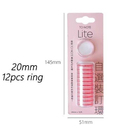 DISCOS PARA ENCUADERNAR ROSA 2cm x 12 pcs