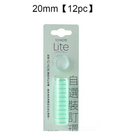 DISCOS PARA ENCUADERNAR MENTA 2cm x 12 pcs