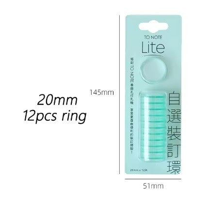 DISCOS PARA ENCUADERNAR MENTA 2cm x 12 pcs