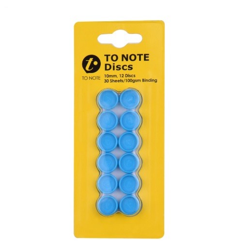 DISCOS PARA ENCUADERNAR AZUL 1cm x 12 pcs