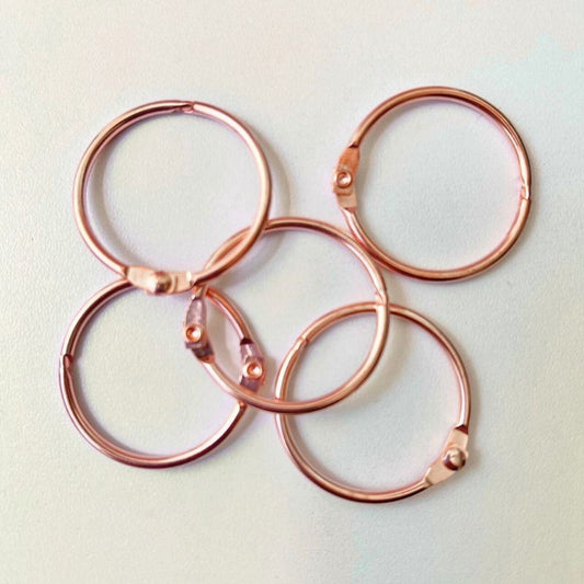 ARGOLLAS ABATIBLES PARA ENCUADERNAR ORO ROSA 30mm (5 PCS)