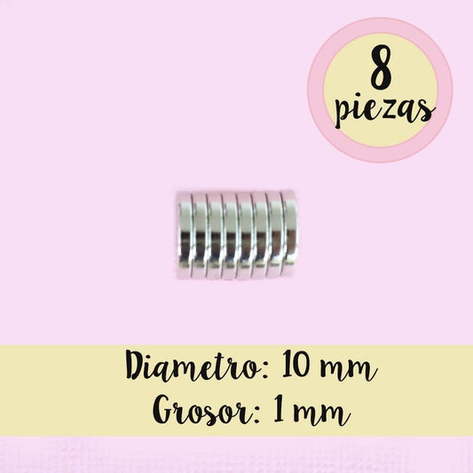 IMANES DE NEODIMIO 10mm x 1mm (8 piezas)