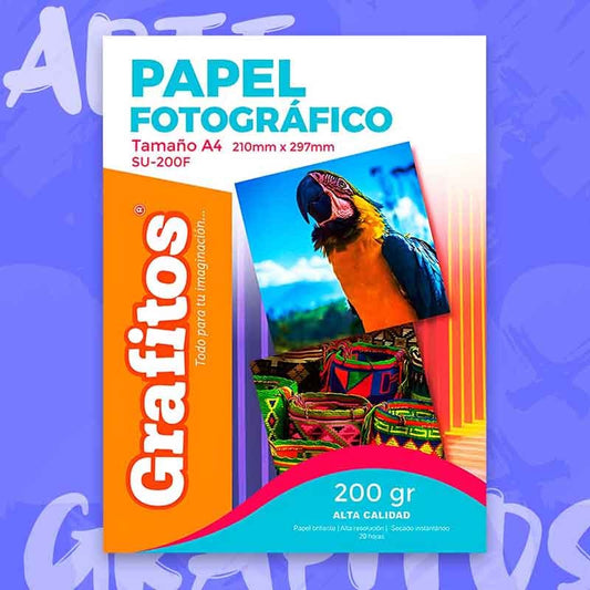 PAPEL FOTOGRAFICO GRAFITO A4 200 GR (20 HOJAS)