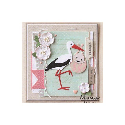 TROQUEL CIGÜEÑA CON BEBE COLLECTABLES (6PCS)