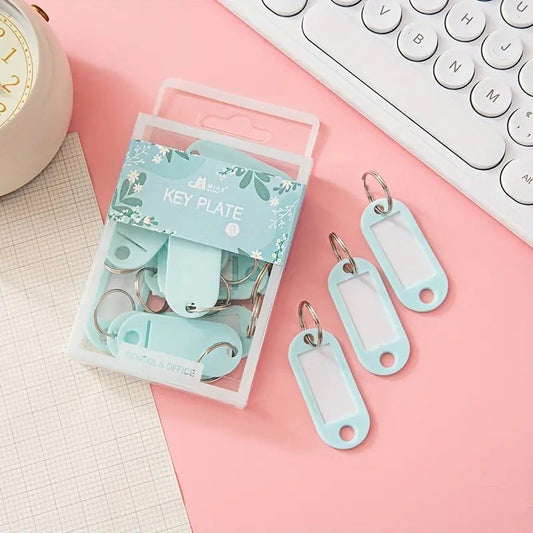 PORTA ETIQUETAS LLAVERO PLÁSTICO IDENTIFICADOR MENTA (15 piezas)