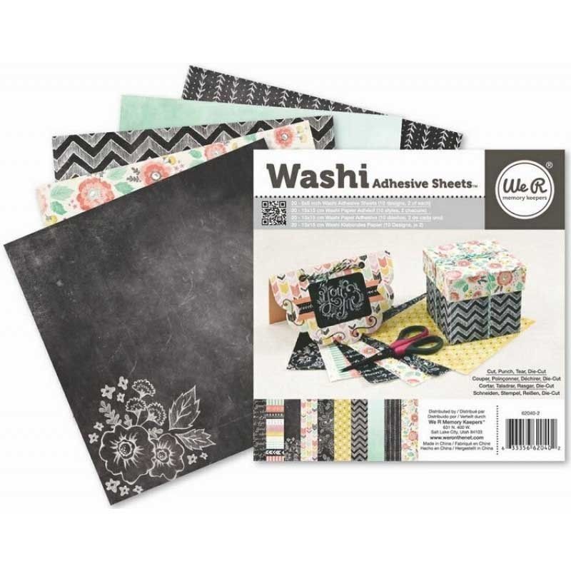 HOJAS ADHESIVAS WASHI CHALK 15cm x 15cm (20 PCS)