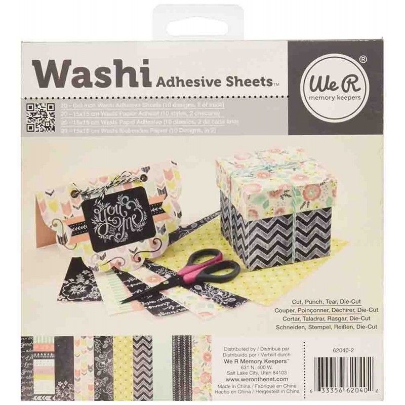 HOJAS ADHESIVAS WASHI CHALK 15cm x 15cm (20 PCS)