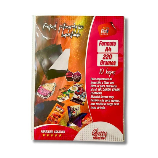 PAPEL FOTOGRAFICO IMANTADO 220 gramos (10 hojas)