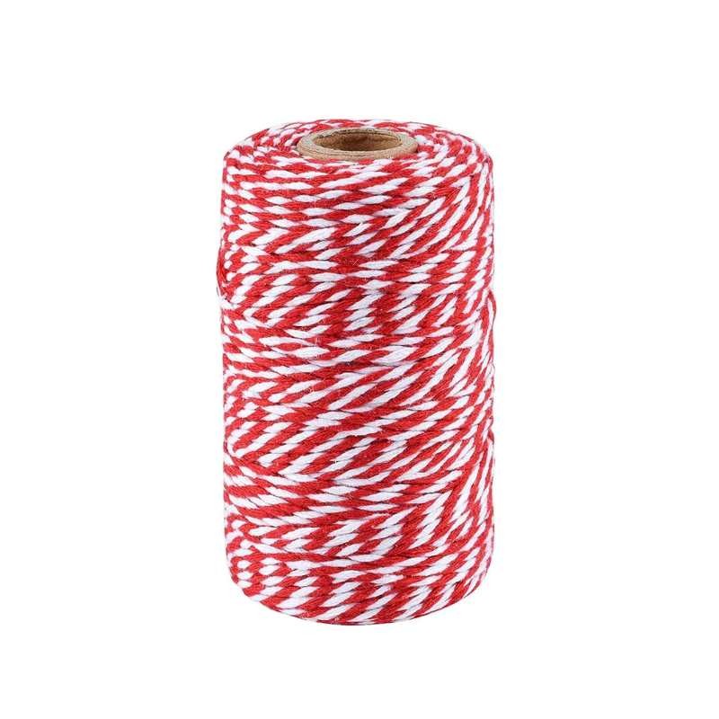 CUERDA TWINE BLANCO Y ROJO- ROLLO DE HILO 100 METROS