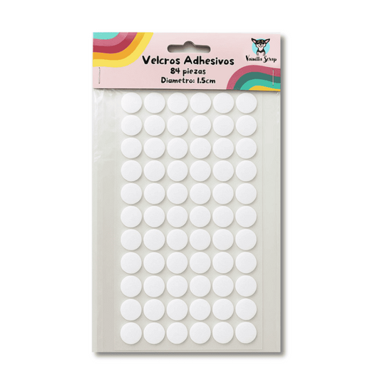 VELCROS ADHESIVOS REDONDOS 1,5 cm  (Pack de 84 piezas)