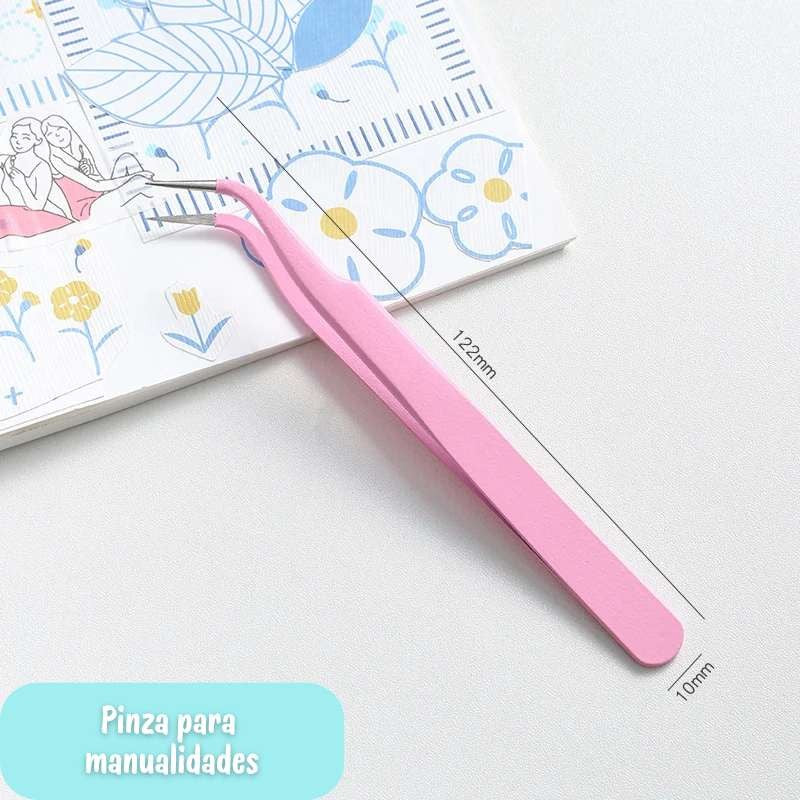 PINZAS DE PUNTA CURVA ROSA
