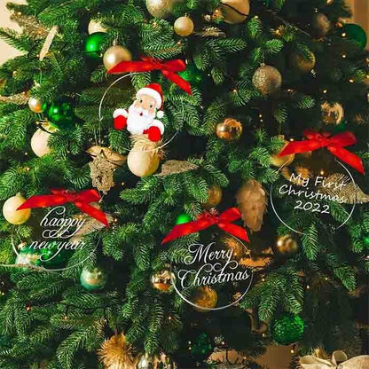 BOLAS PLASTICAS DE NAVIDAD TRANSPARENTES  7.6cm (5 pcs)