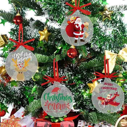 BOLAS PLASTICAS DE NAVIDAD TRANSPARENTES  7.6cm (5 pcs)