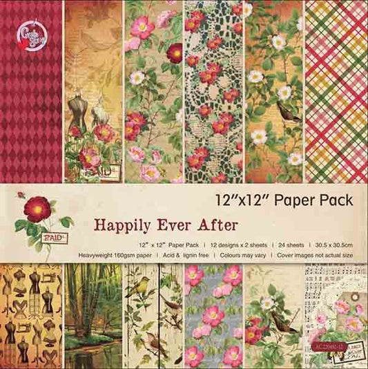 SET DE PAPELES HAPPILY EVER AFTER DE 30.5 X 30.5 CM (24 HOJAS)