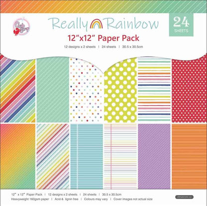 SET DE PAPELES REALLY RAINBOW DE 30.5 X 30.5 CM (24 HOJAS)