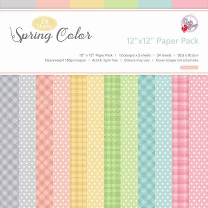 SET DE PAPELES SPRING COLOR DE 30.5 X 30.5 CM (24 HOJAS)