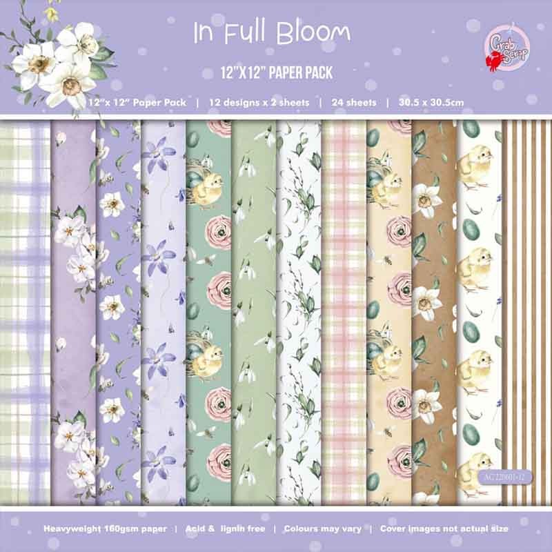 SET DE PAPELES IN FULL BLOOM DE 30.5 X 30.5 CM (24 HOJAS)