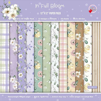 SET DE PAPELES IN FULL BLOOM DE 30.5 X 30.5 CM (24 HOJAS)