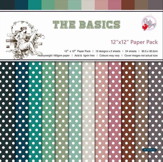 SET DE PAPELES THE BASICS DE 30.5 X 30.5 CM (24 HOJAS)