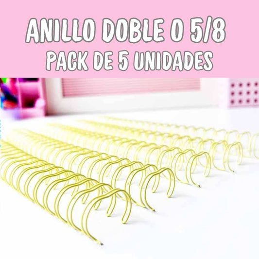 ANILLO METALICO AMARILLO PASTEL PARA ARGOLLAR 5/8 (16MM) 5PCS
