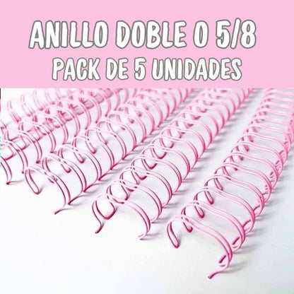 ANILLO METALICO ROSA PARA ARGOLLAR 5/8 (16MM) 5PCS
