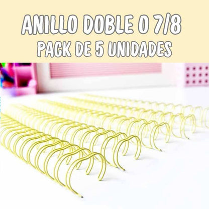 ANILLO METALICO AMARILLO PASTEL PARA ARGOLLAR 7/8 (22MM) 5PCS