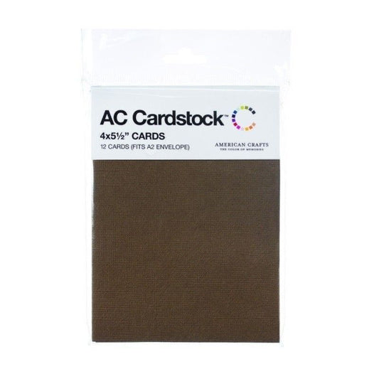 TARJETAS CARDSCTOCK MARRÓN  10,16 x 13,97cm (12 PCS)