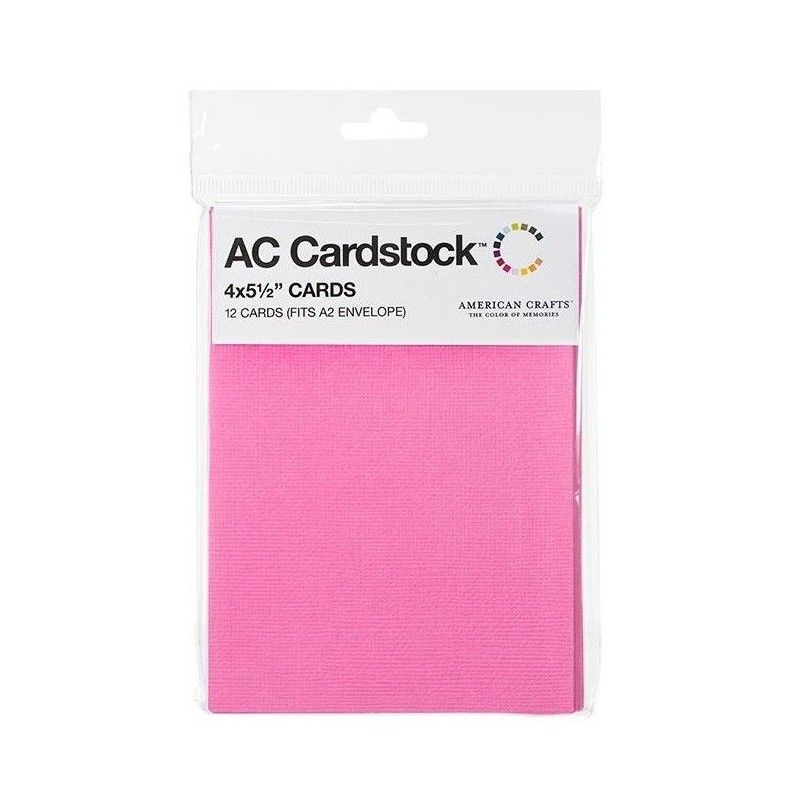 TARJETAS CARDSCTOCK FUCSIA  10,16 x 13,97cm (12 PCS)