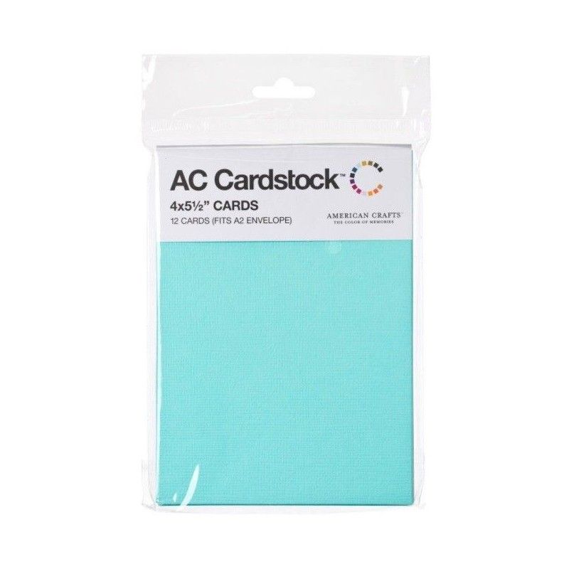 TARJETAS CARDSCTOCK TURQUESA  10,16 x 13,97cm (12 PCS)