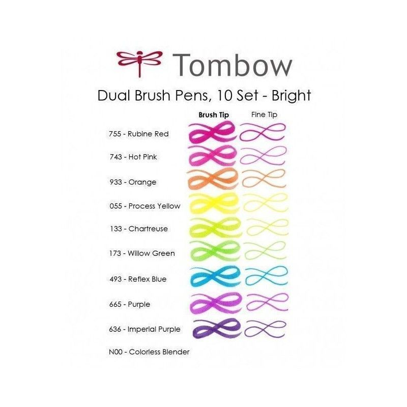 TOMBOW DUAL BRUSH BRILLANTES (10 PCS)