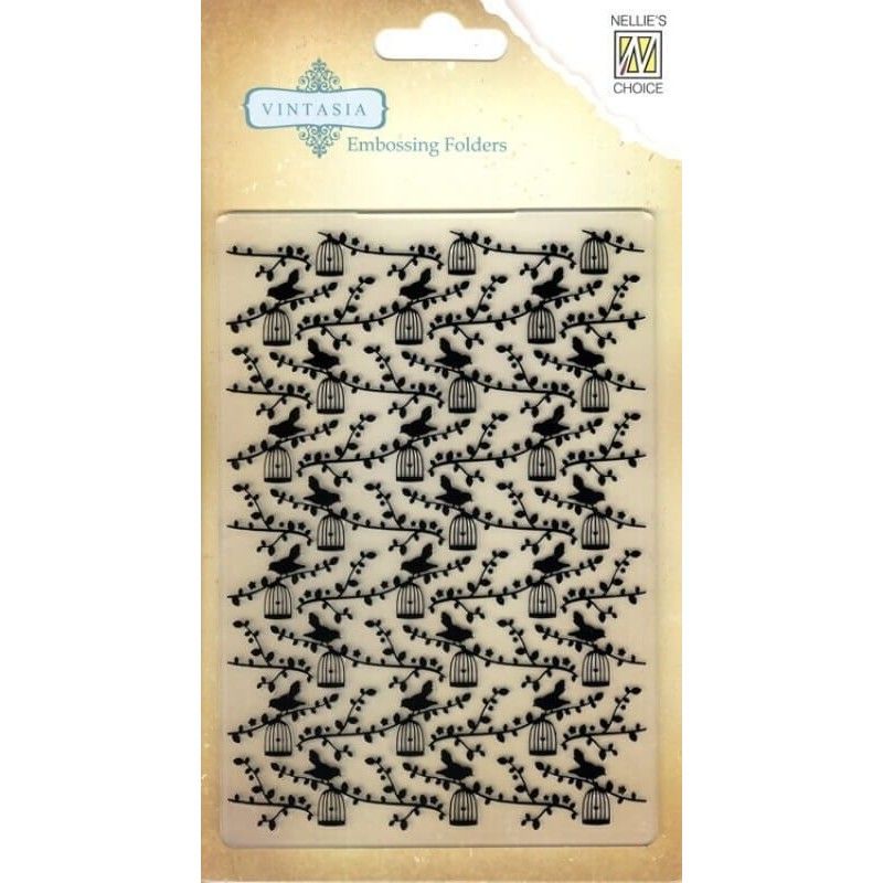 FOLDER DE EMBOSSING JAULAS Y PAJAROS A6