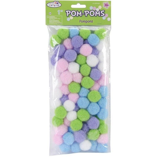 POMPONES PASTELES (80 PCS)