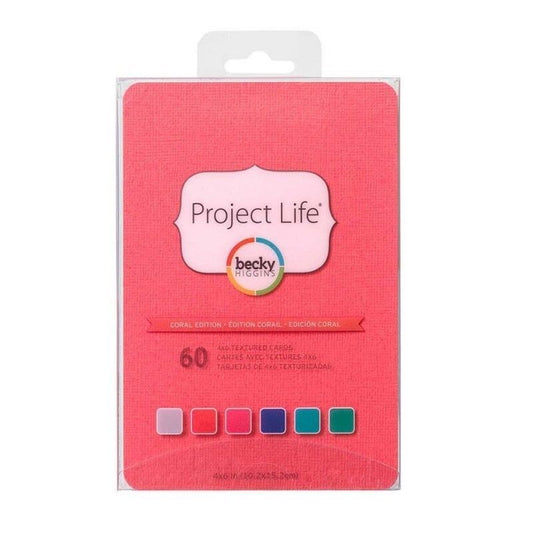 TARJETAS PROJECT LIFE EDICION CORAL 10.2cm x 15.2cm (60 PCS)