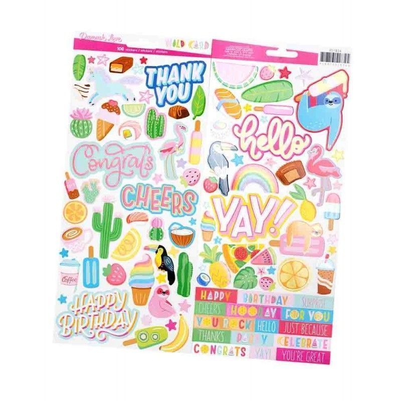 STICKERS DAMASK LOVE WILD CARD (108 PCS)