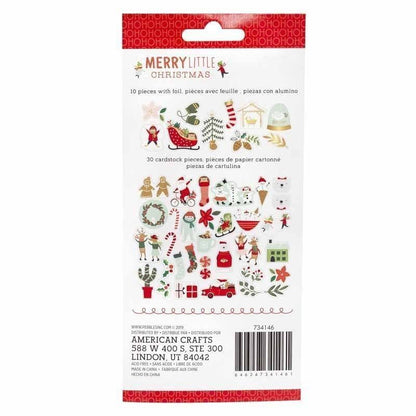 DIE CUTS EPHEMERA MERRY LITTLE CHRISTMAS ICONOS (40 PCS)