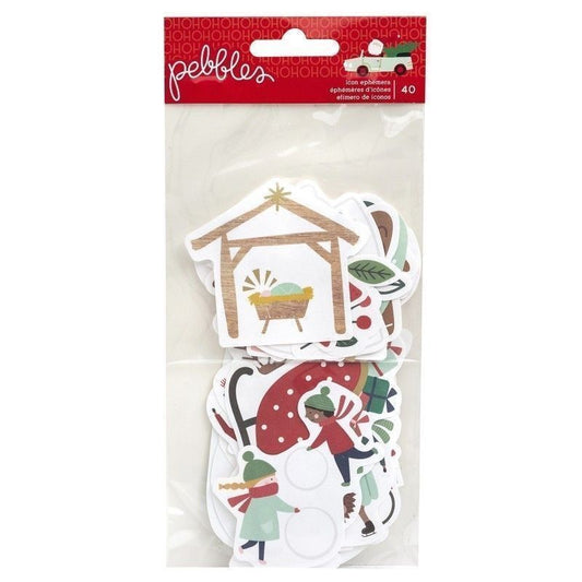 DIE CUTS EPHEMERA MERRY LITTLE CHRISTMAS ICONOS (40 PCS)