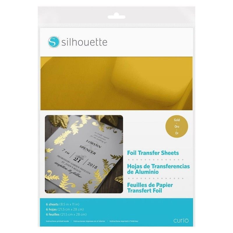 HOJAS DE TRANSFERENCIA FOIL DORADO SILHOUETTE (6 PCS)