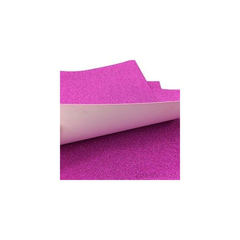 CARTULINA GLITTER ROSA FUERTE 14cm x 21cm 250 gr (10 PCS)