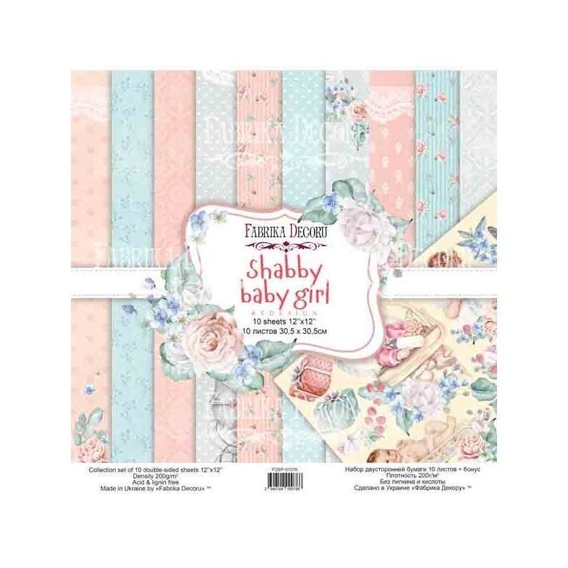 PAPEL SET SHABBY GARDEN 30.5 cm x 30.5 cm (10 PCS)