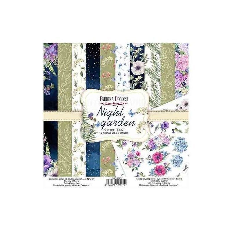 PAPEL SET NIGHT GARDEN 30.5 cm x 30.5 cm (10 PCS)