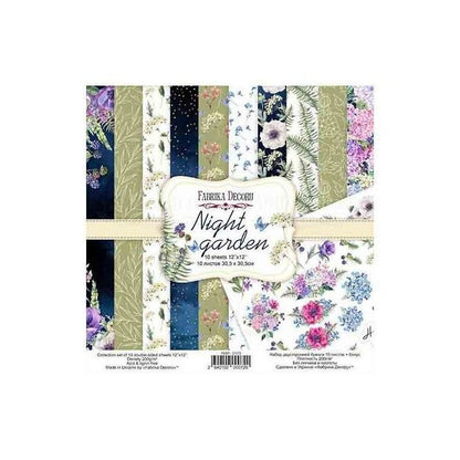 PAPEL SET NIGHT GARDEN 30.5 cm x 30.5 cm (10 PCS)