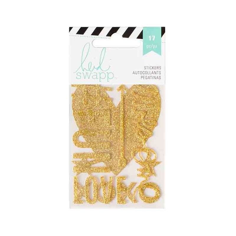 STICKERS GOLD GLITTER HEIDI SWAPP (17 PCS)