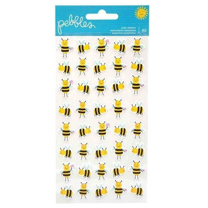 STICKERS PUFFY SUMMER TIME PEBBLES (40 PCS)