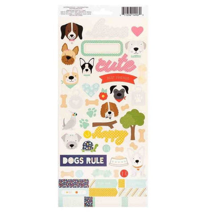 STICKERS MASCOTAS JUGUETONAS PERROS DCWV  (95 PCS)